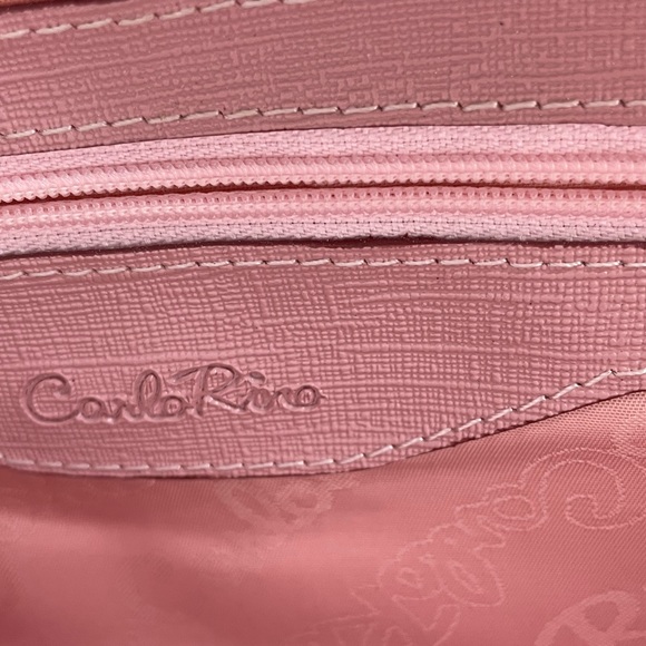 Carlo Rino Vinyl Satchel Shoulder Bag Cinderella Charm 
Matching Wristlet - Picture 9 of 9